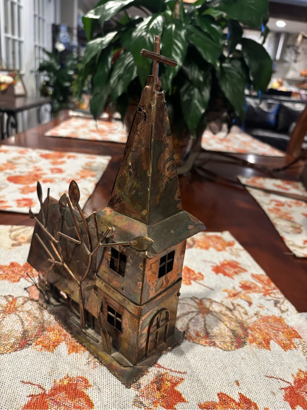 Vintage Metal Tin Church Music Box